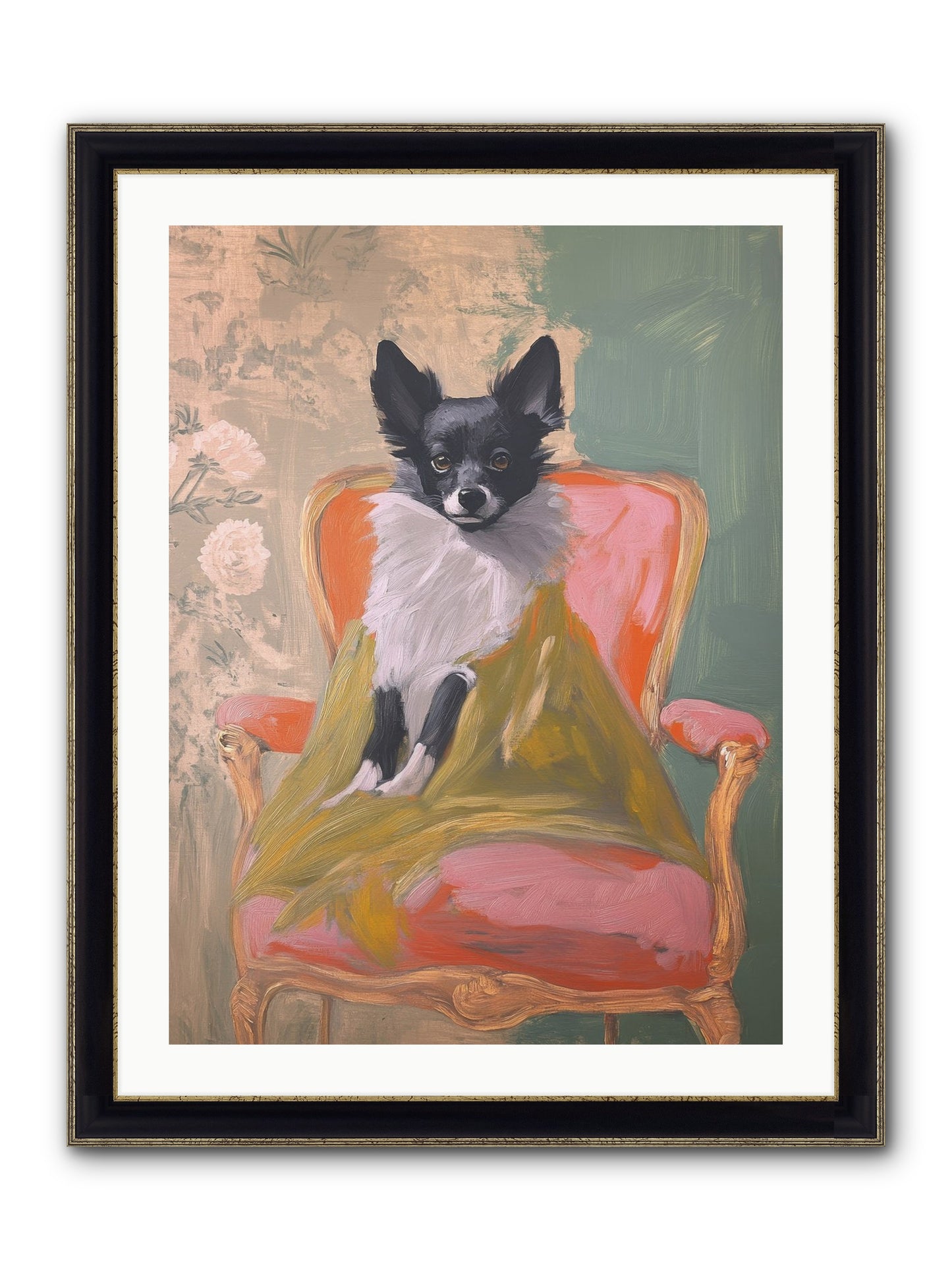 Wren Framed Print - Black & Gold 24x32