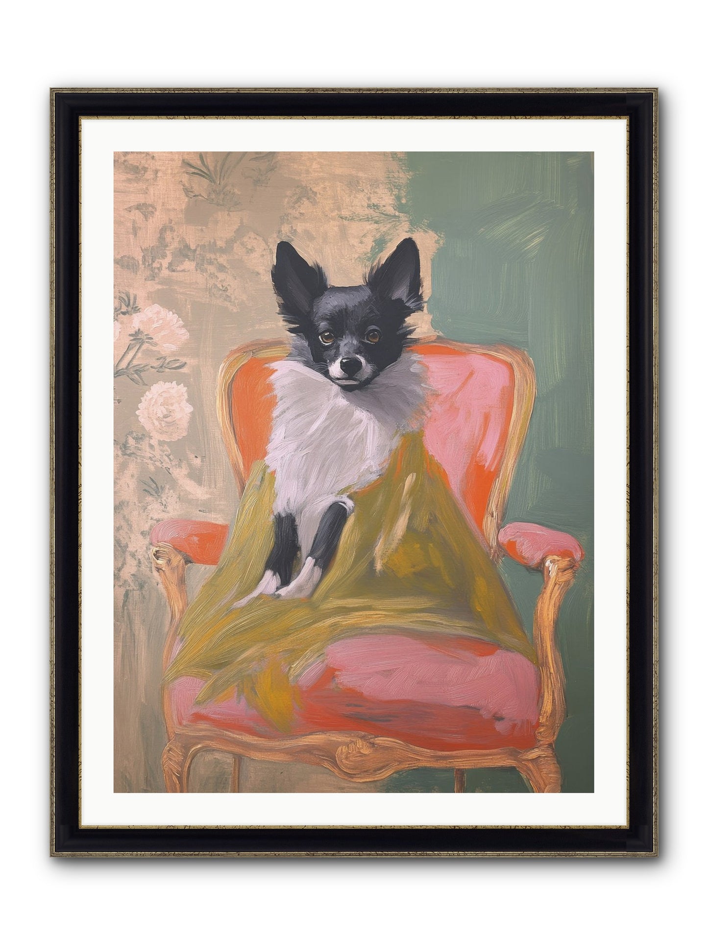 Wren Framed Print - Black & Gold 30x40