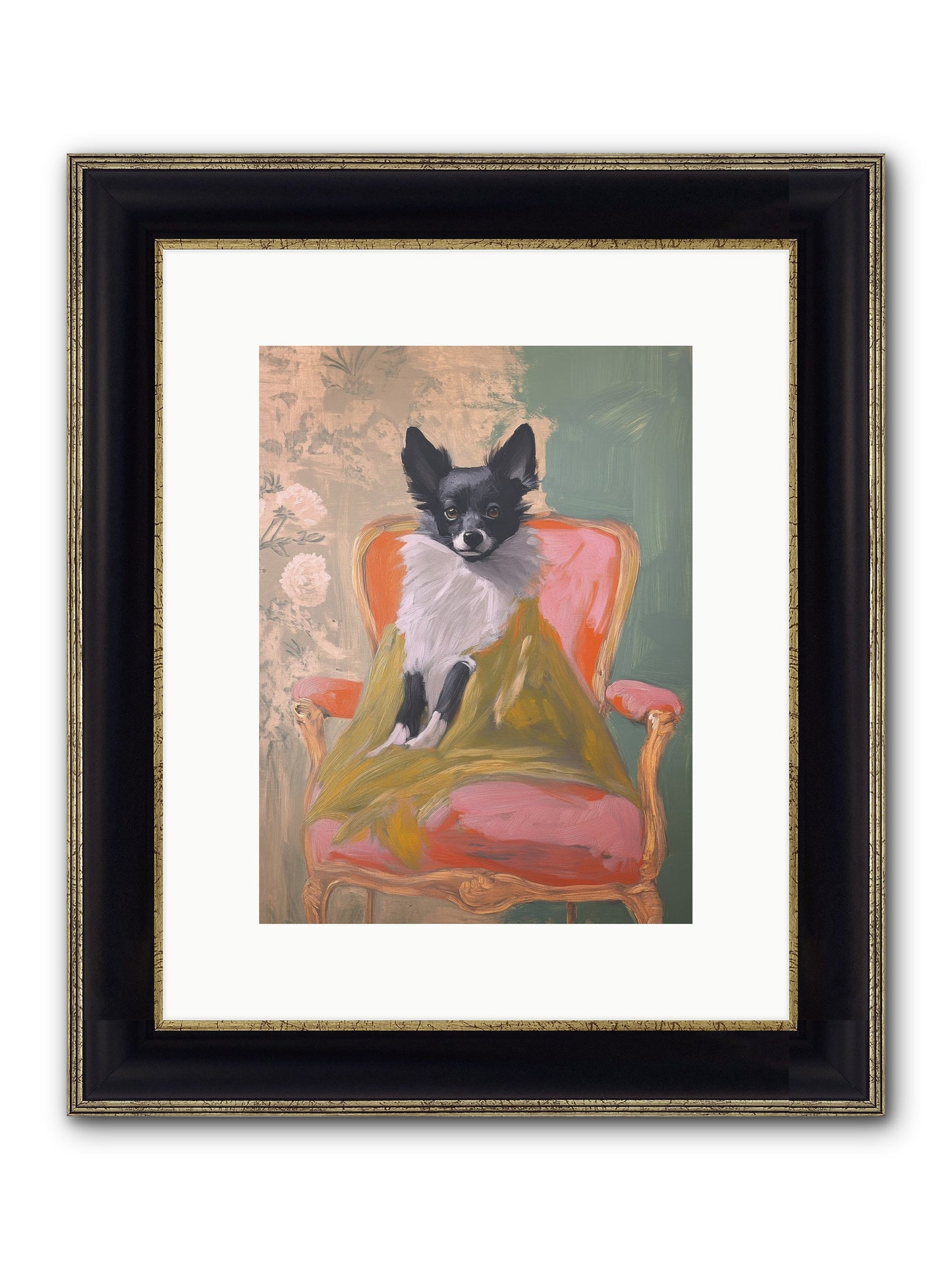 Wren Framed Print - Black & Gold 9x12