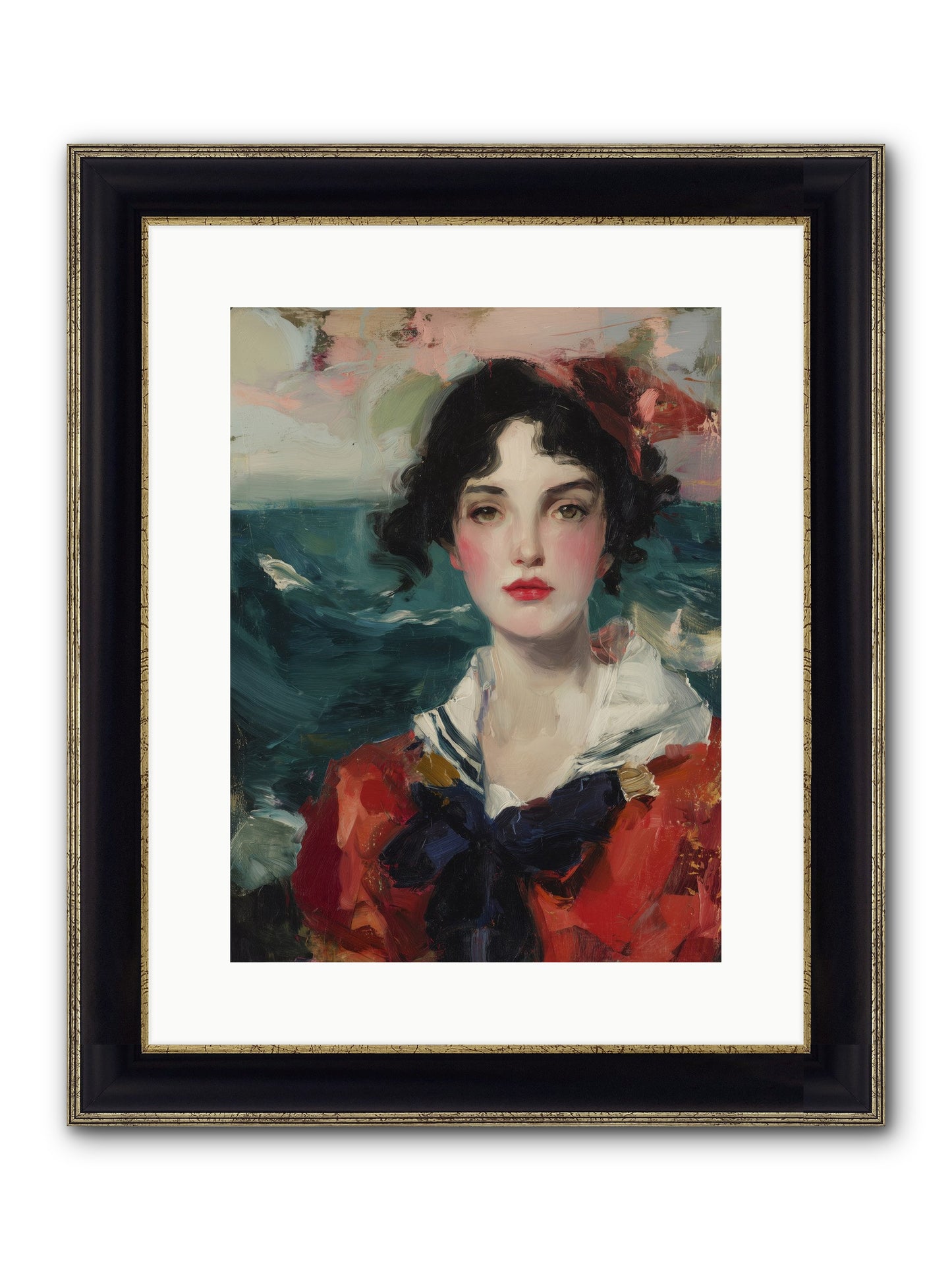 Written In Her Stare Framed Print - Black & Gold 12x16