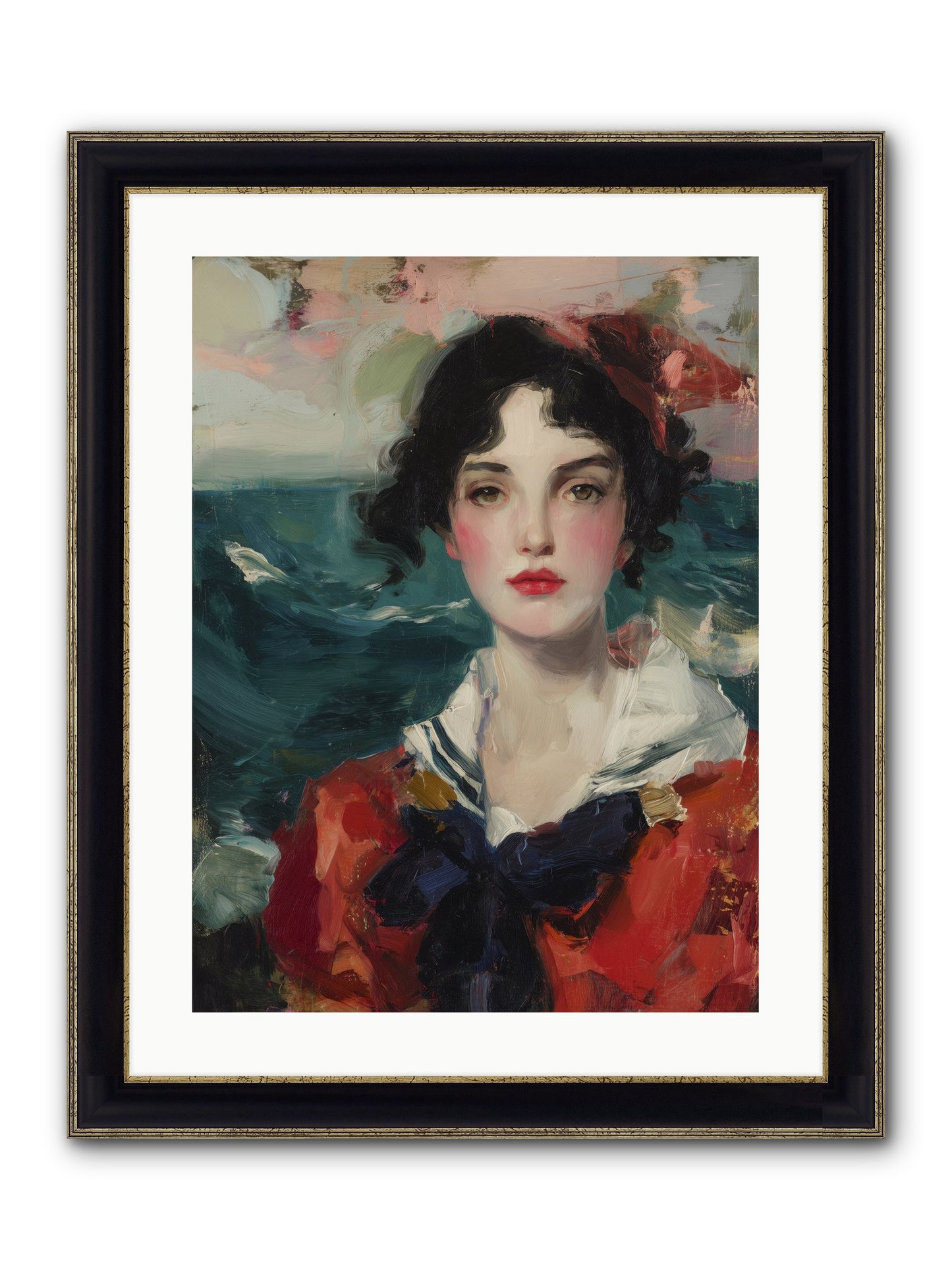 Written In Her Stare Framed Print - Black & Gold 18x24