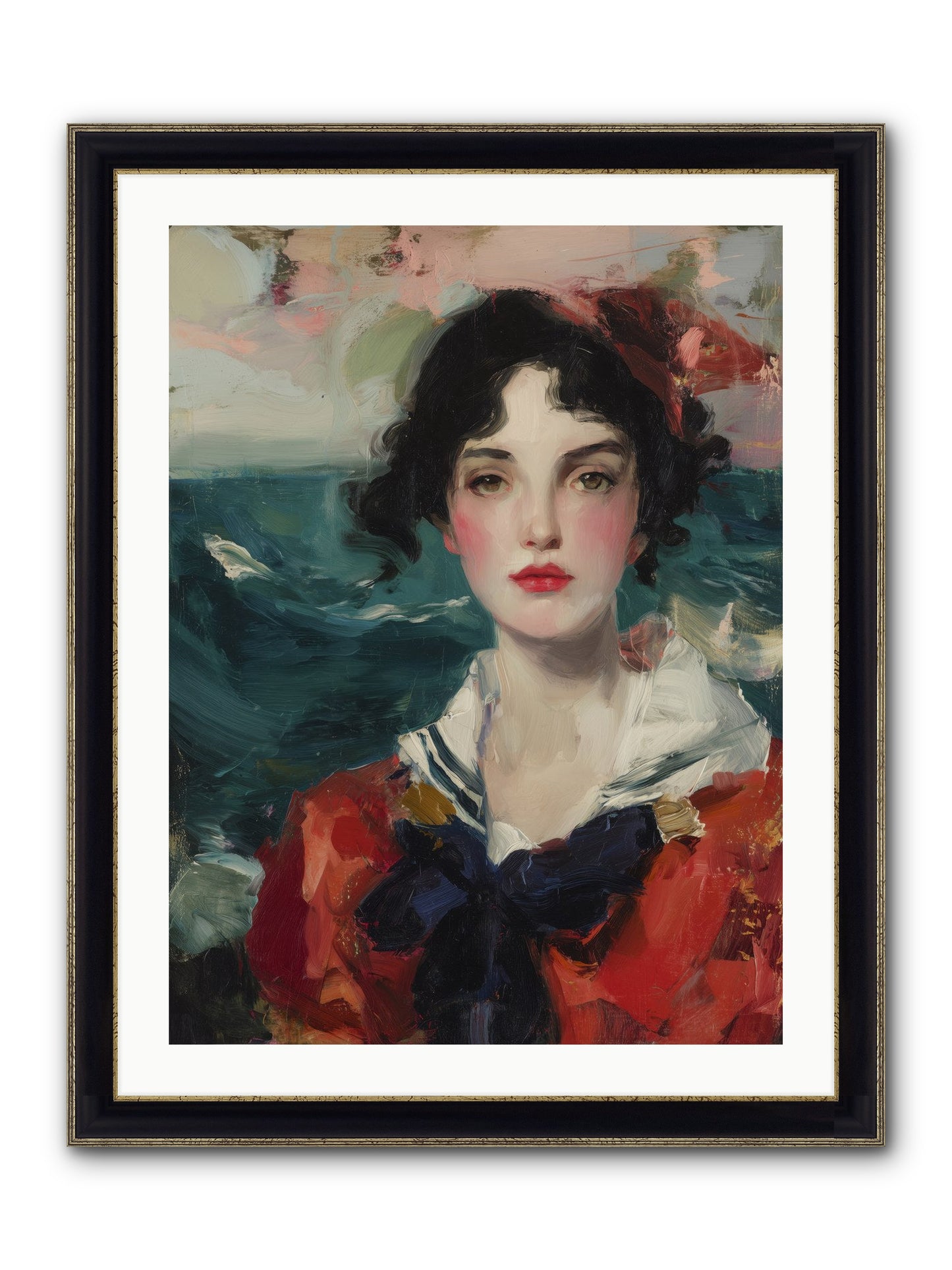 Written In Her Stare Framed Print - Black & Gold 24x32