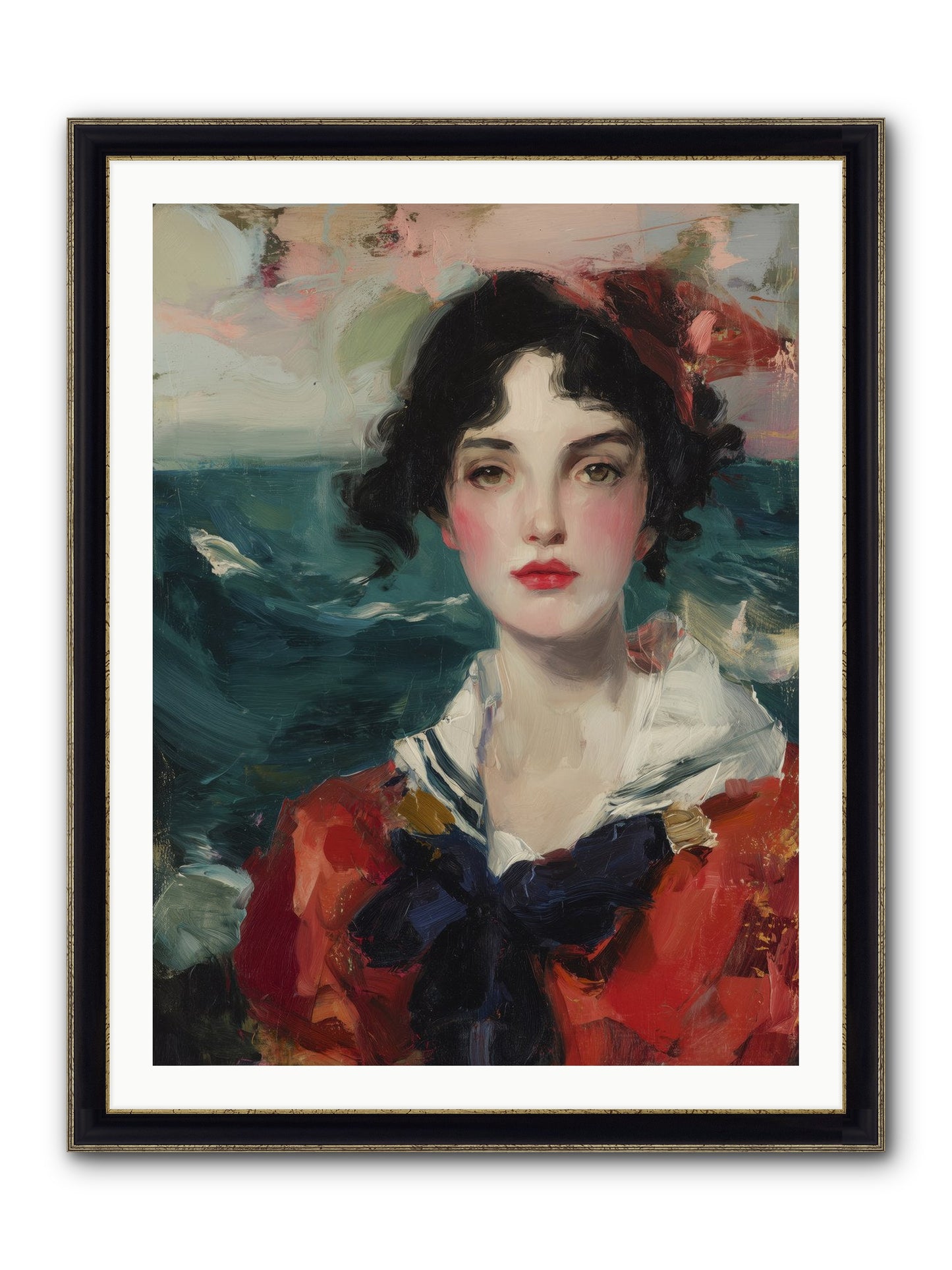 Written In Her Stare Framed Print - Black & Gold 30x40