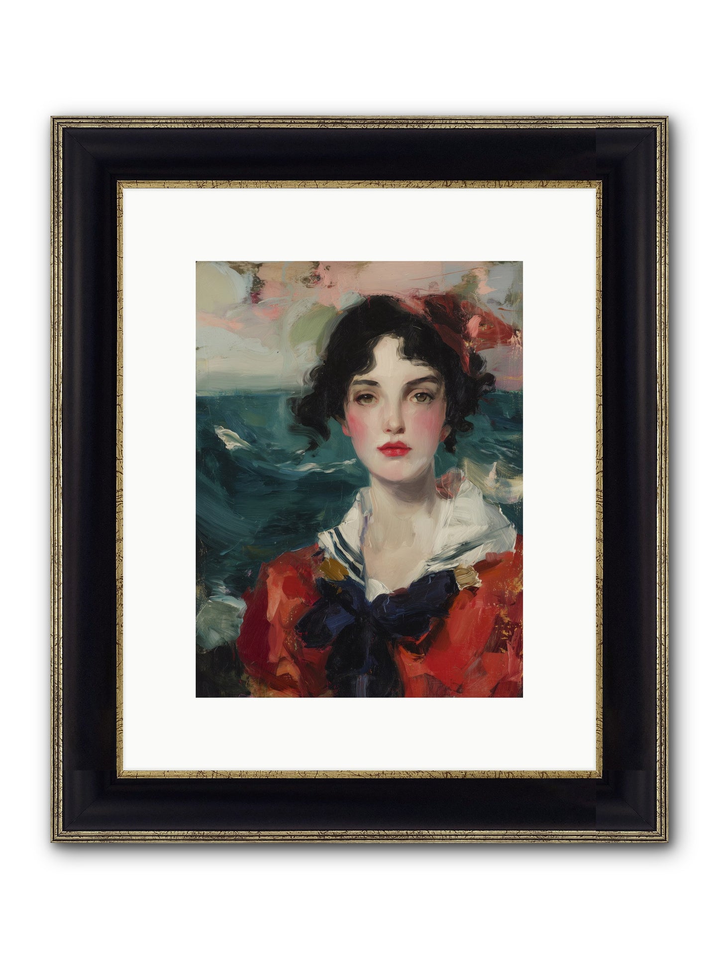 Written In Her Stare Framed Print - Black & Gold 9x12