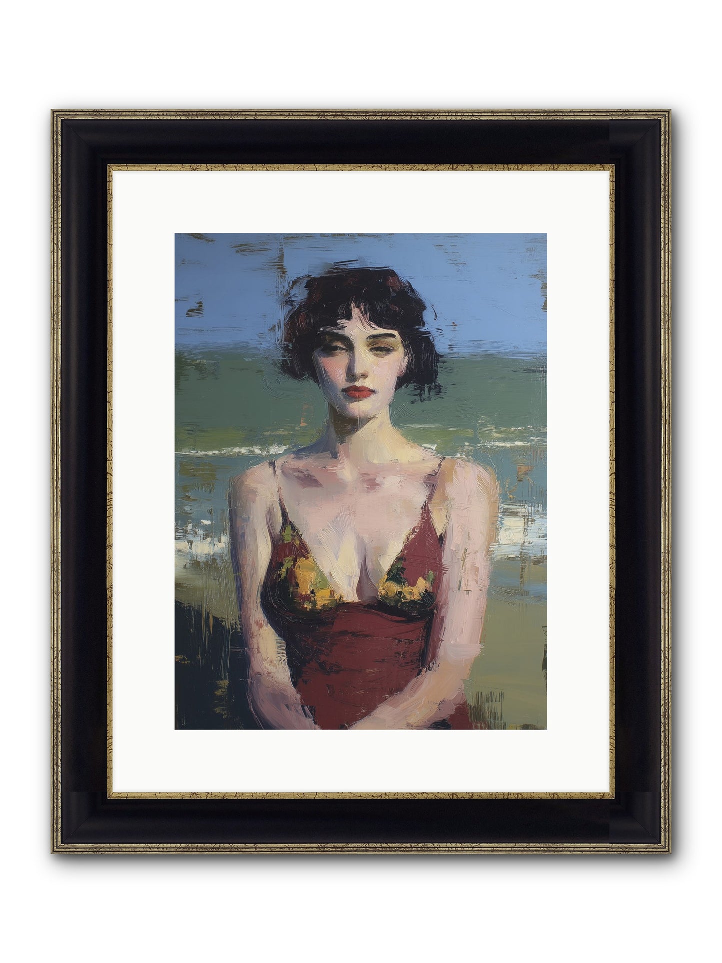Written In Sand Framed Print - Black & Gold 12x16