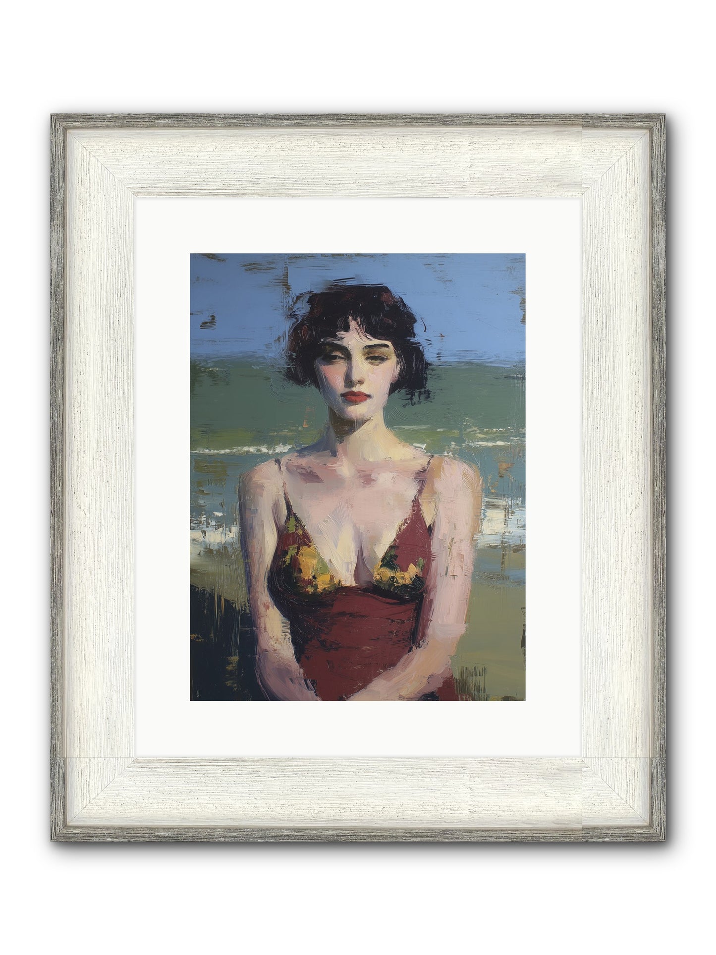 Written In Sand Framed Print - Driftwood White 12x16