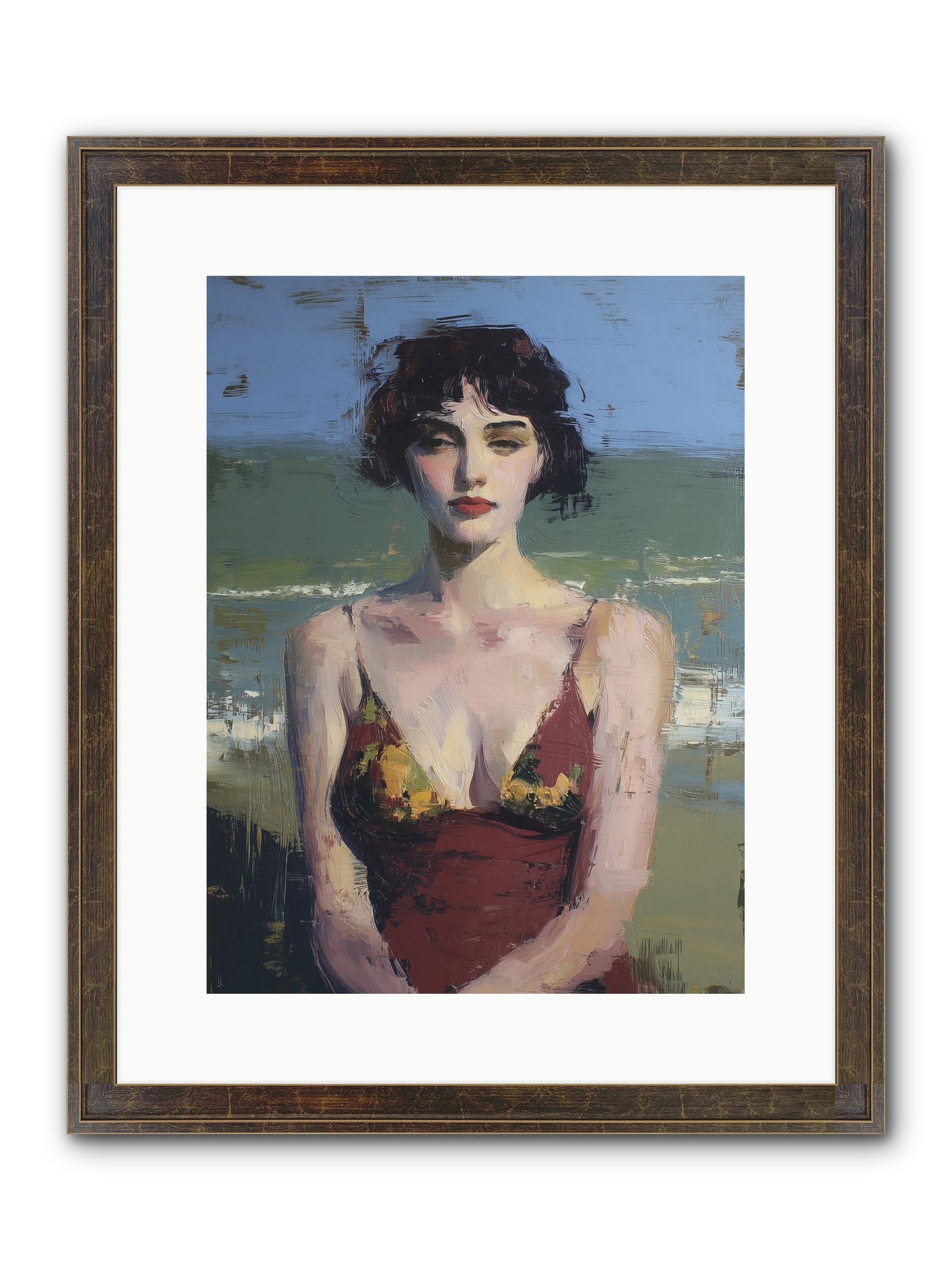 Written In Sand Framed Print - Slimwoods Black/Gold 12x16