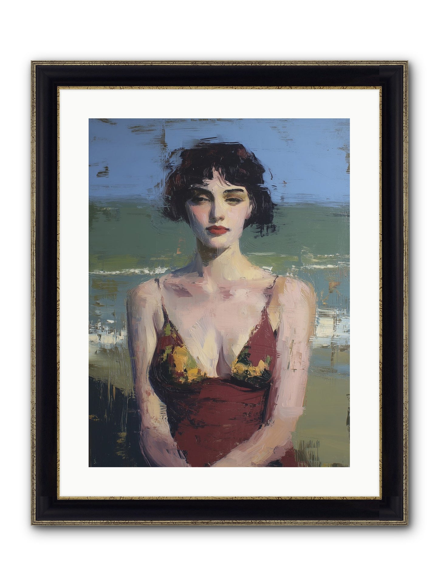 Written In Sand Framed Print - Black & Gold 18x24
