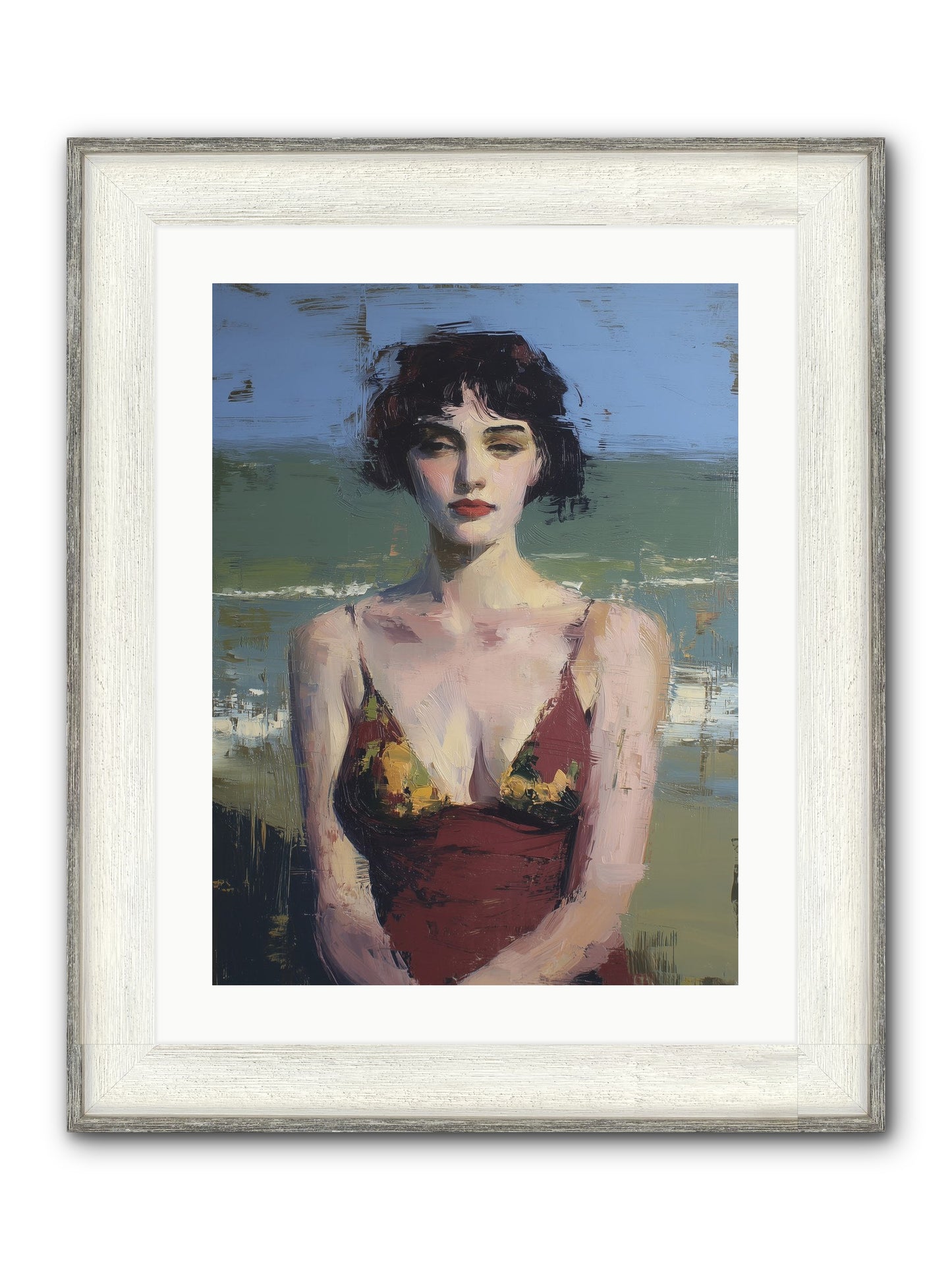 Written In Sand Framed Print - Driftwood White 18x24