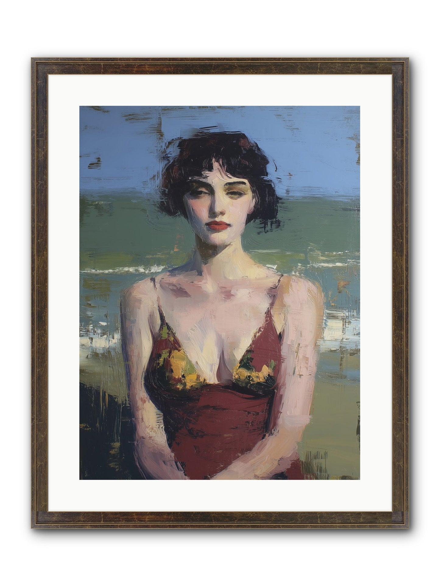 Written In Sand Framed Print - Slimwoods Black/Gold 18x24