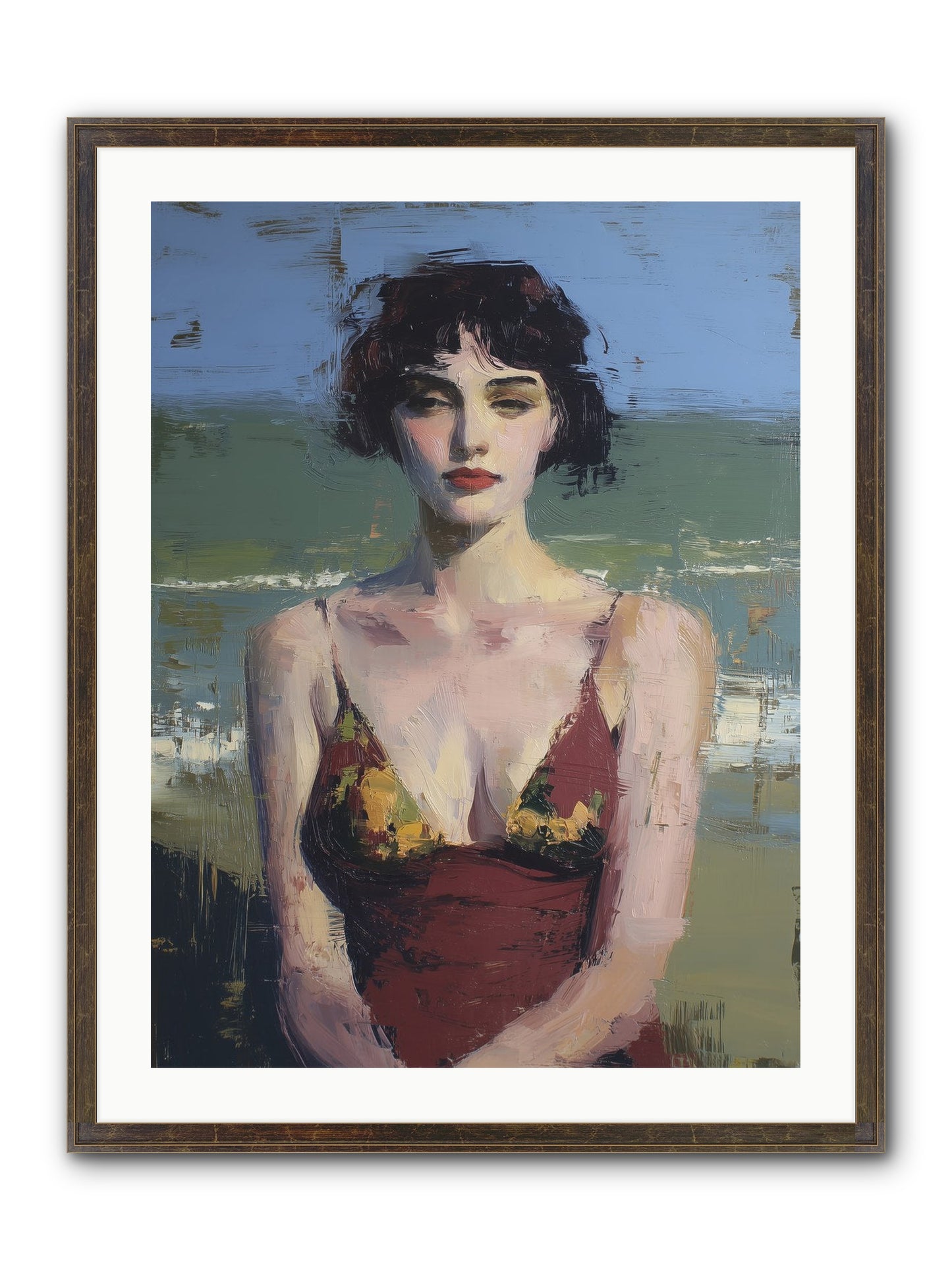 Written In Sand Framed Print - Slimwoods Black/Gold 24x32