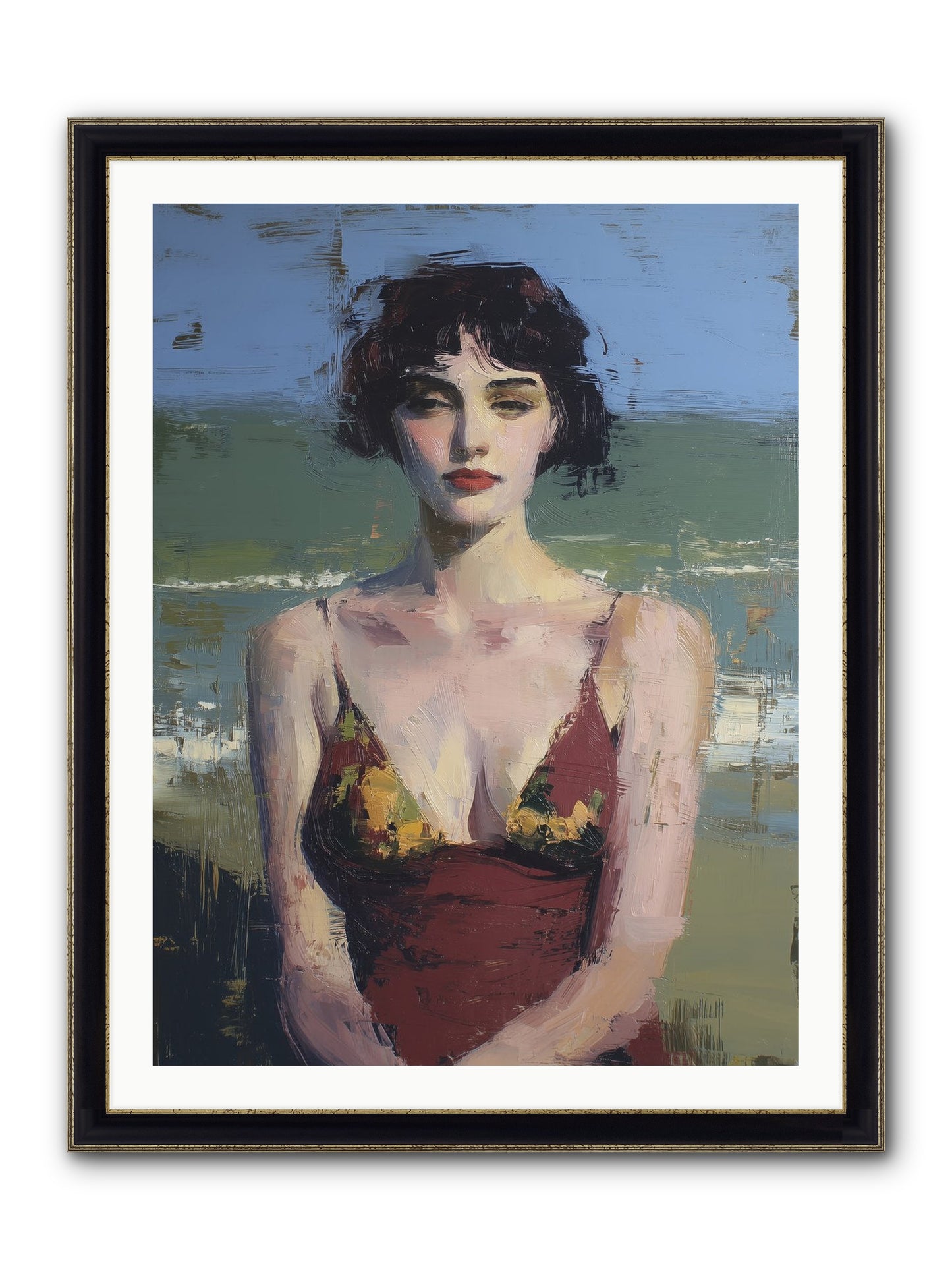 Written In Sand Framed Print - Black & Gold 30x40