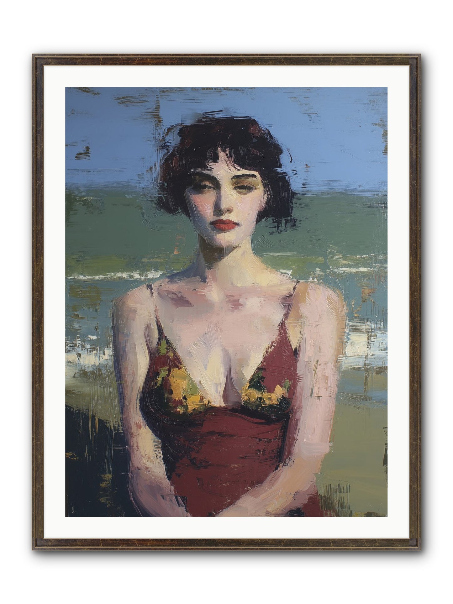 Written In Sand Framed Print - Slimwoods Black/Gold 30x40