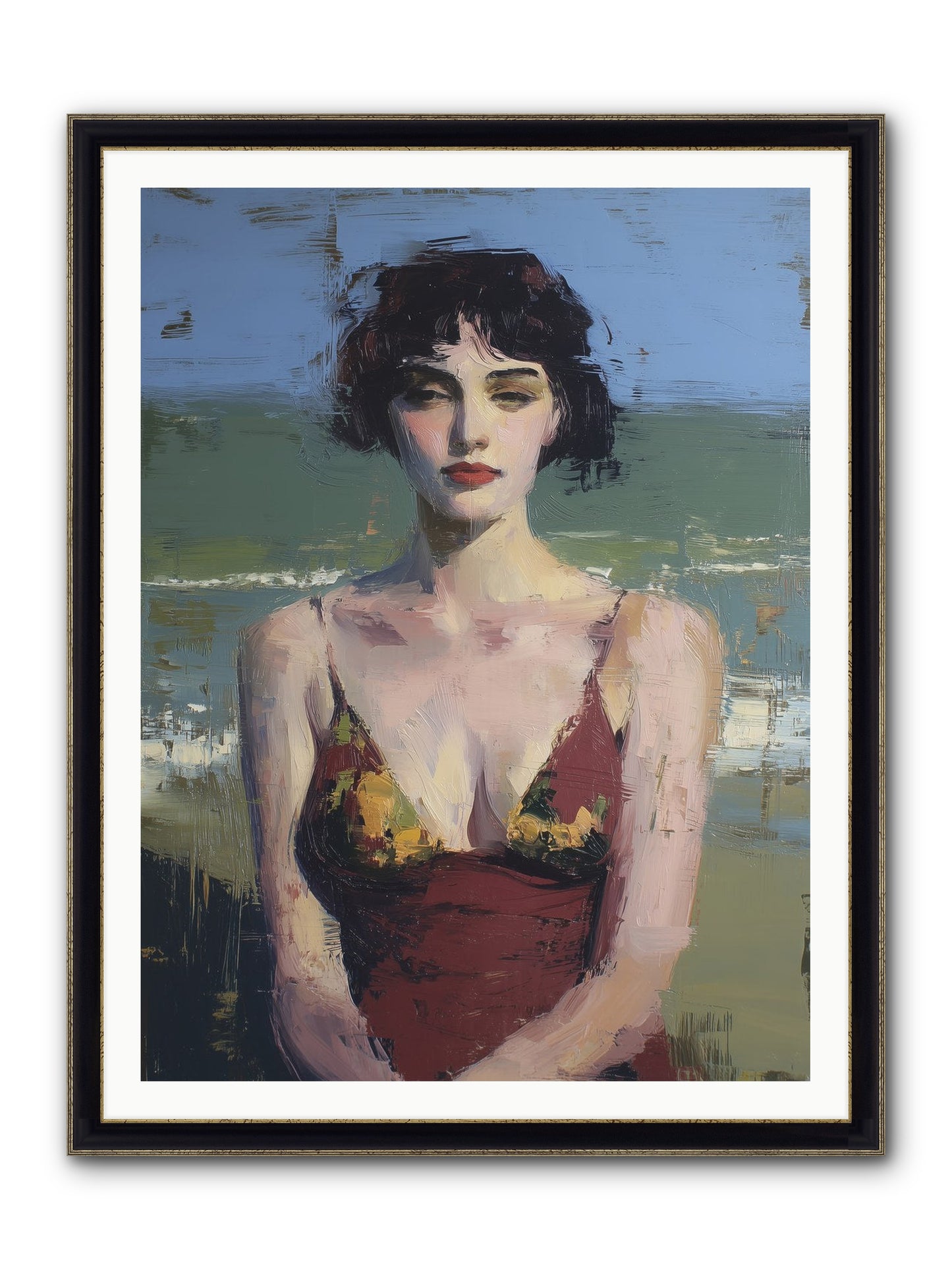 Written In Sand Framed Print - Black & Gold 36x48