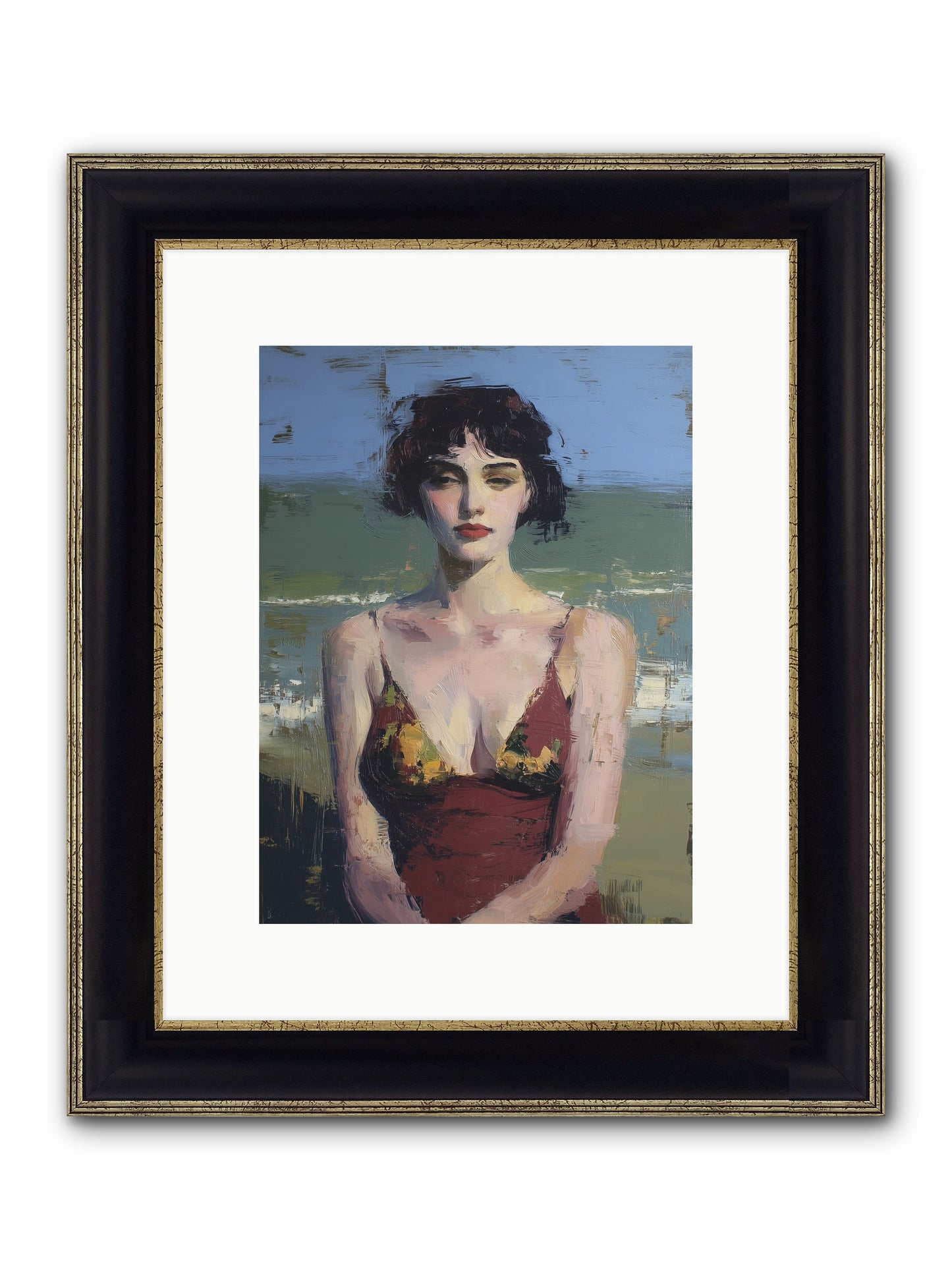 Written In Sand Framed Print - Black & Gold 9x12