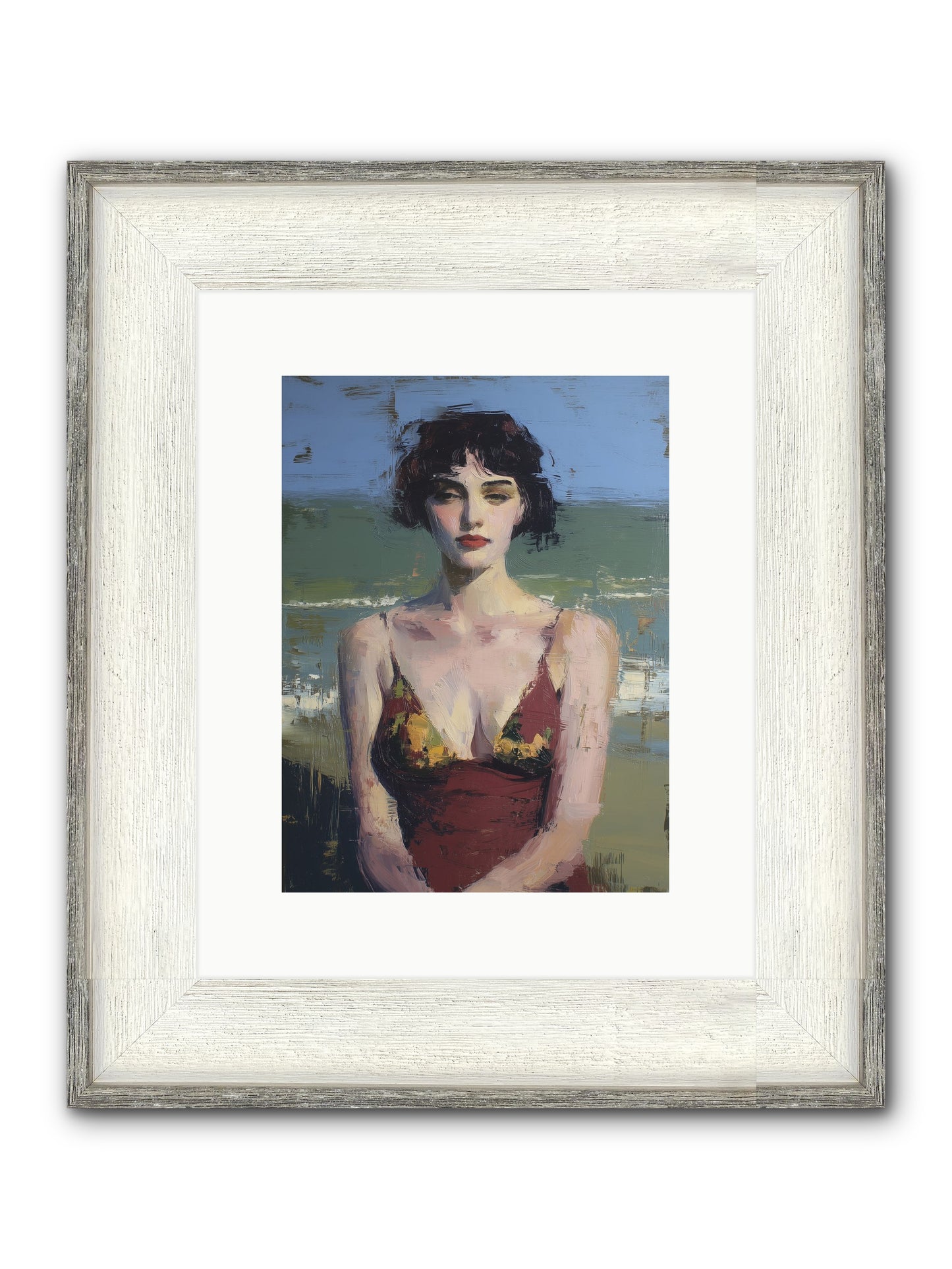Written In Sand Framed Print - Driftwood White 9x12