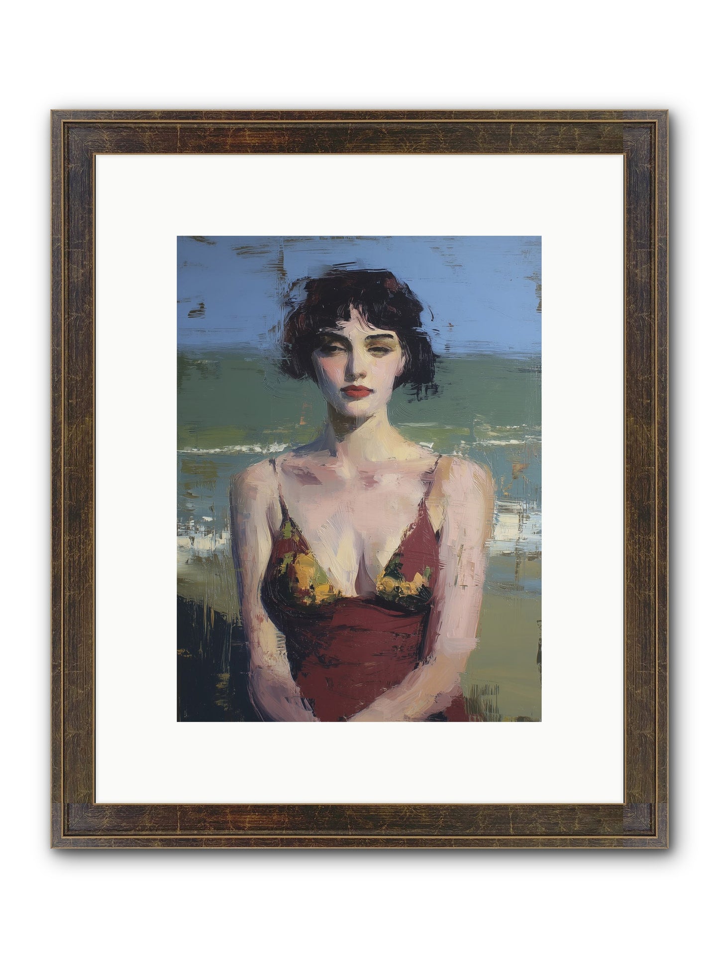 Written In Sand Framed Print - Slimwoods Black/Gold 9x12