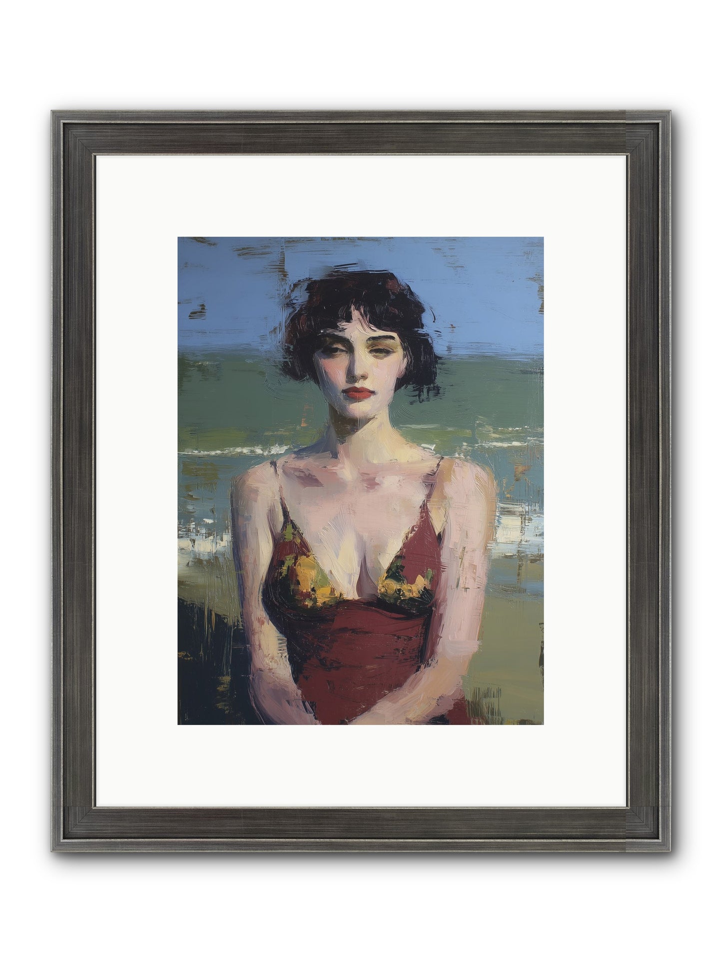 Written In Sand Framed Print - Slimwoods Black/Silver 9x12