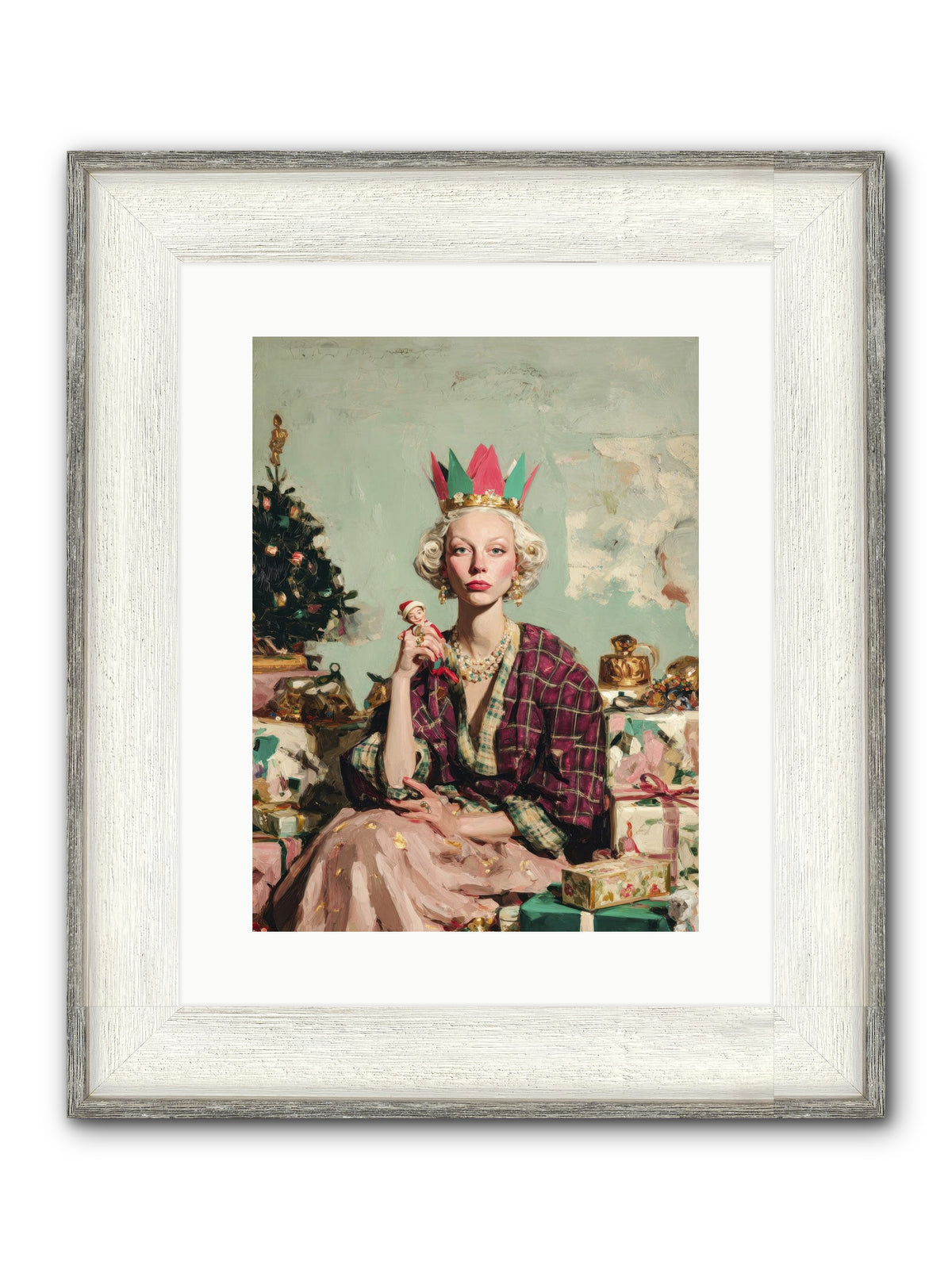 Yuletide Empress Framed Print - Driftwood White 12x16