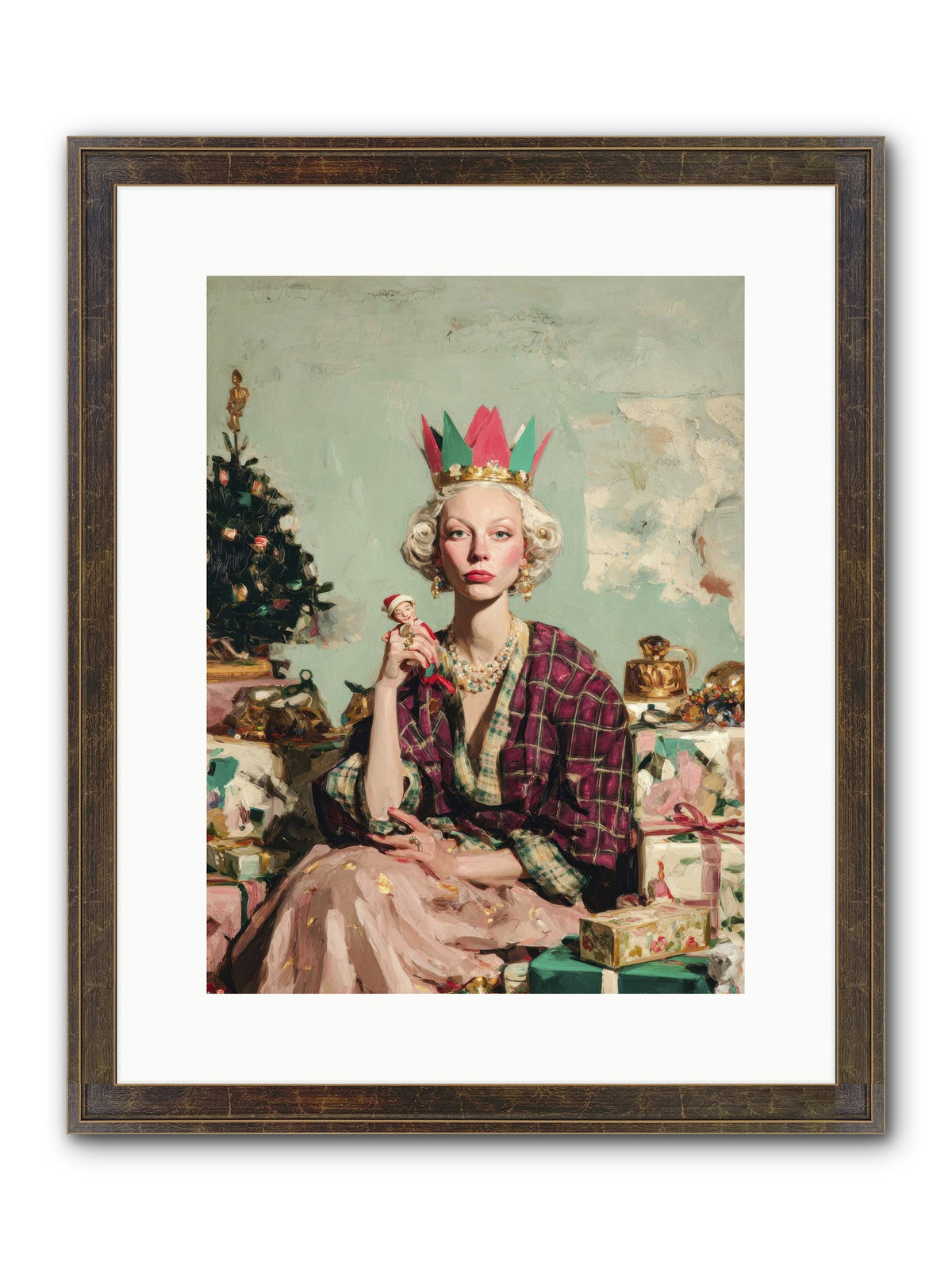 Yuletide Empress Framed Print - Slimwoods Black/Gold 12x16