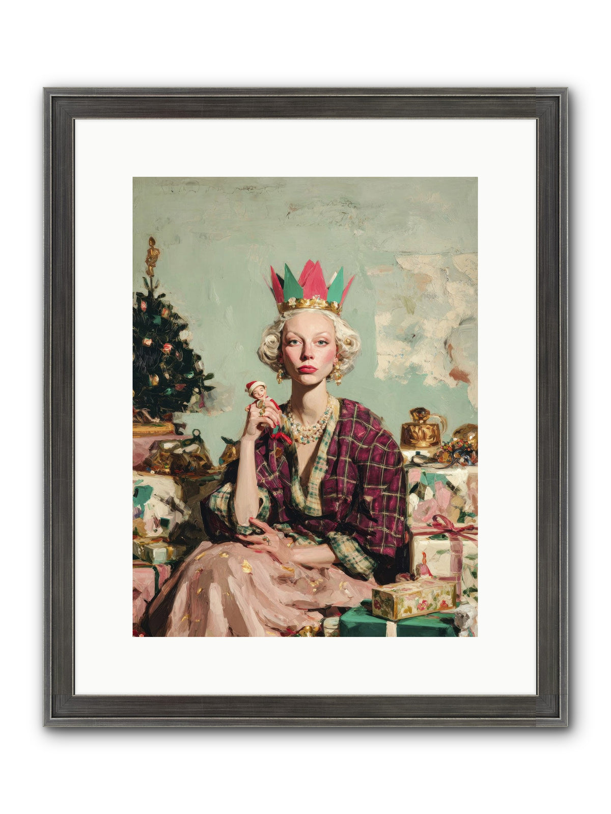 Yuletide Empress Framed Print - Slimwoods Black/Silver 12x16