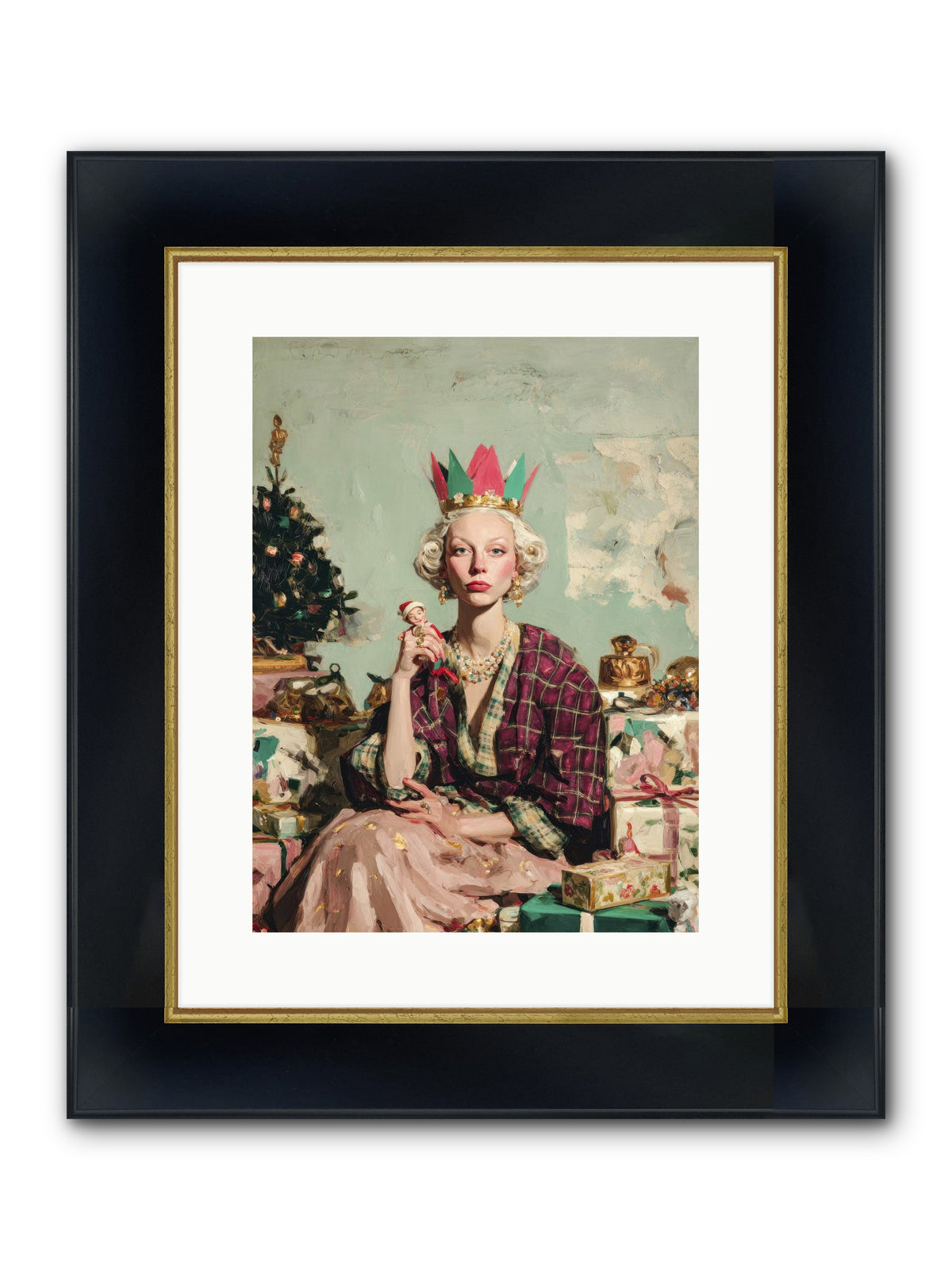 Yuletide Empress Framed Print - Wide Black w/Gold 12x16