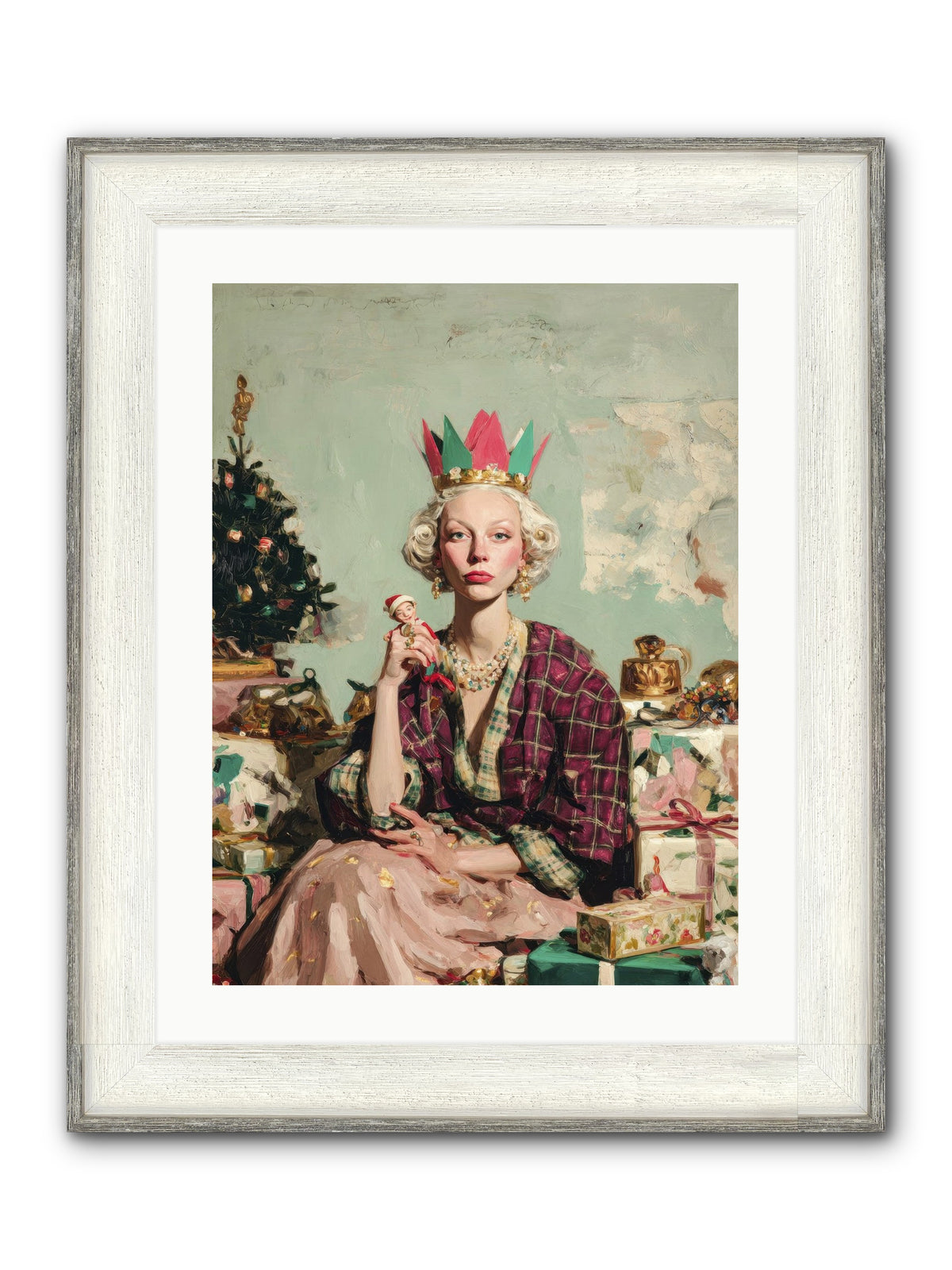Yuletide Empress Framed Print - Driftwood White 18x24