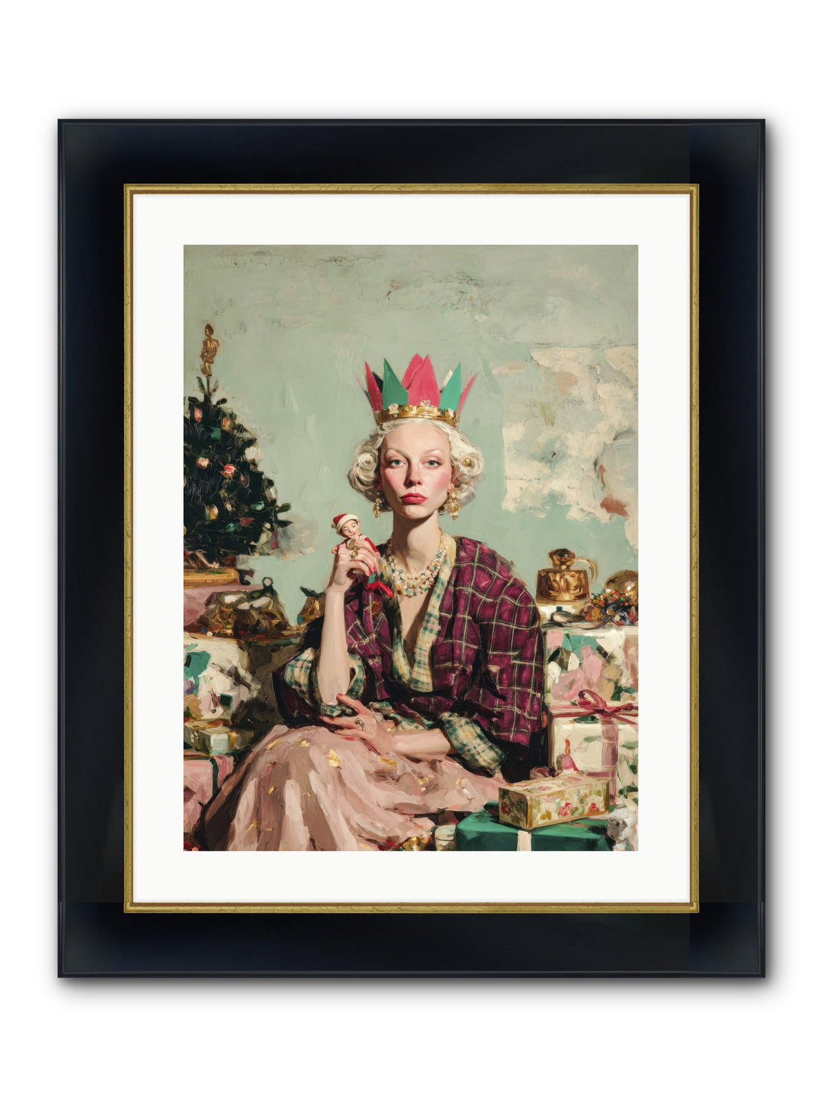Yuletide Empress Framed Print - Wide Black w/Gold 18x24