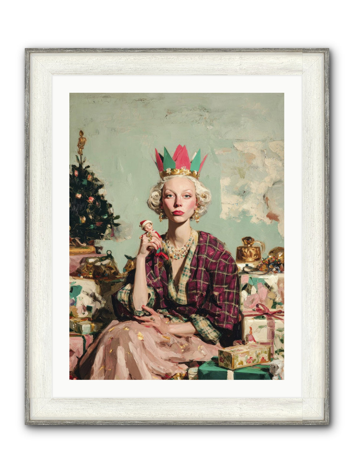 Yuletide Empress Framed Print - Driftwood White 24x32