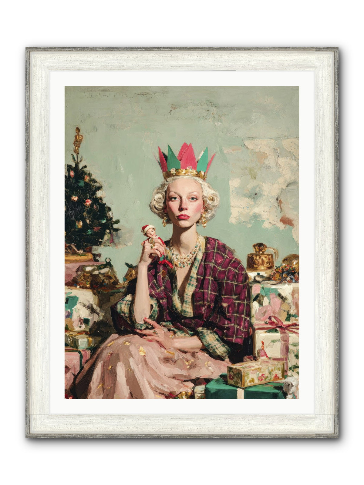 Yuletide Empress Framed Print - Driftwood White 30x40