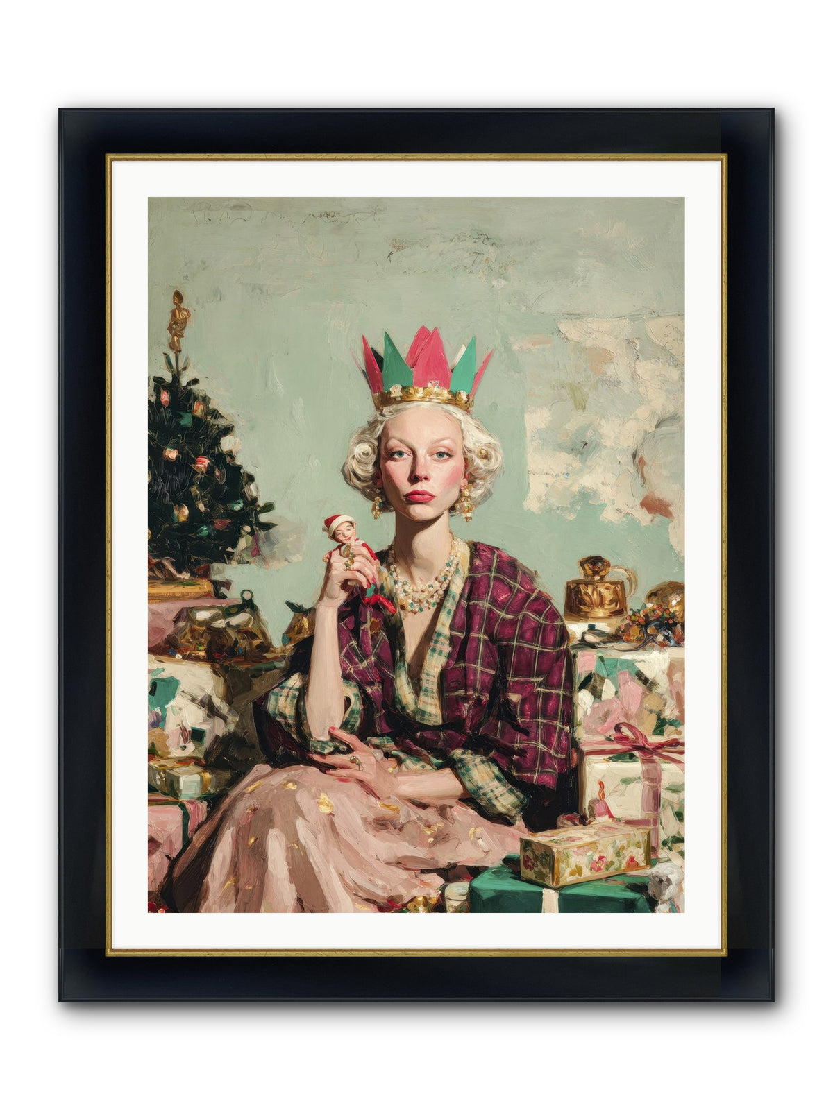 Yuletide Empress Framed Print - Wide Black w/Gold 30x40