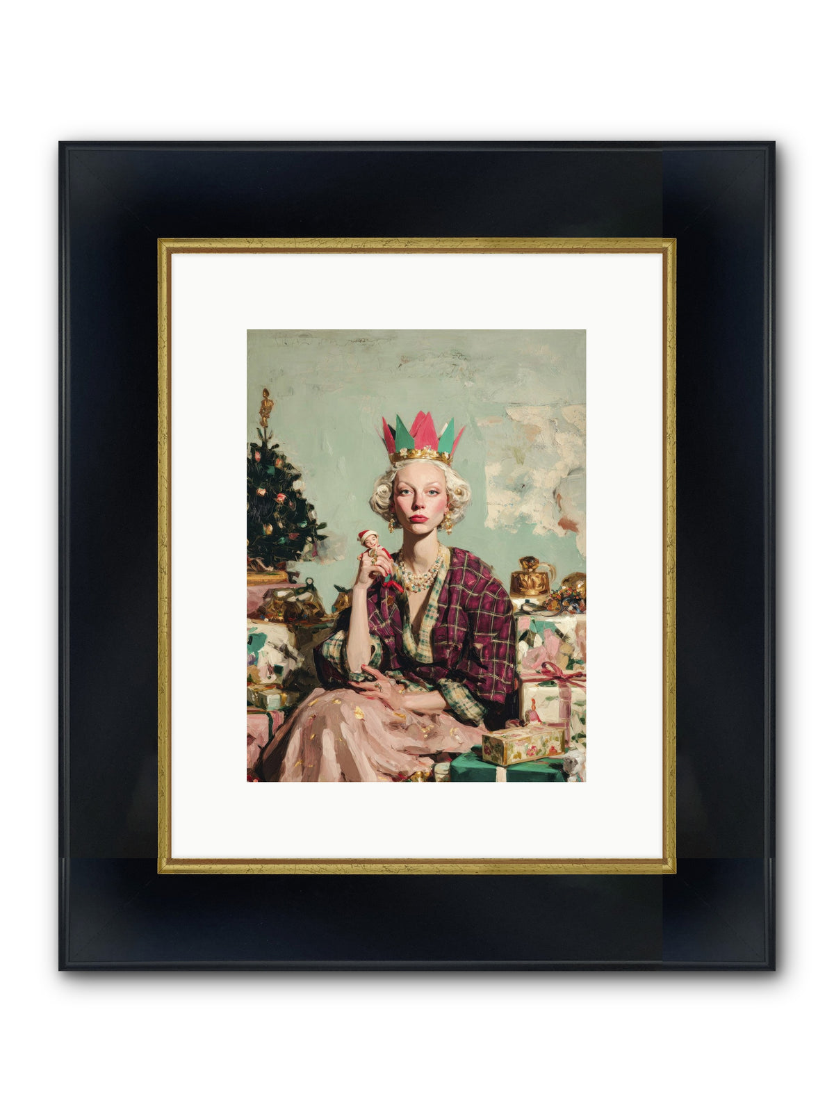 Yuletide Empress Framed Print - Wide Black w/Gold 9x12